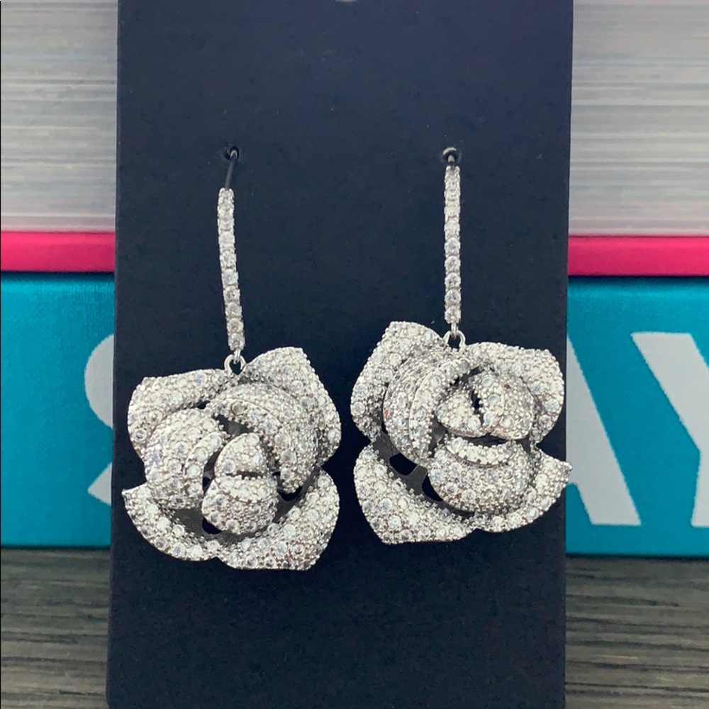 Rose cz earrings